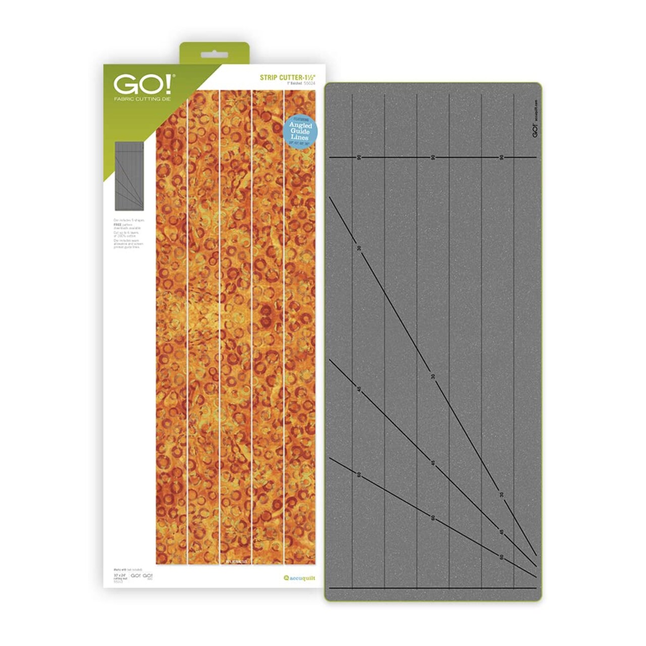 AccuQuilt GO! Strip Cutter 1 1/2" (1" Finished) Quilt Die – 5 Strip Fabric Cutting Die, Requires 10" x 24" Cutting Mat